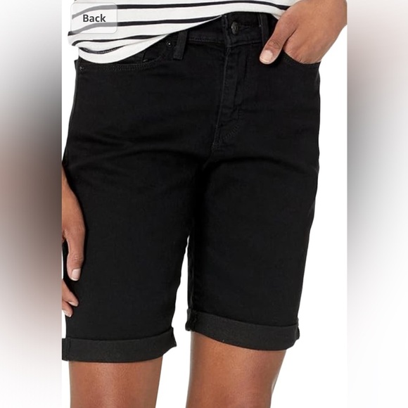 Levi’s Strauss black  mid rise Bermuda jeans shorts Sz L - Picture 7 of 7